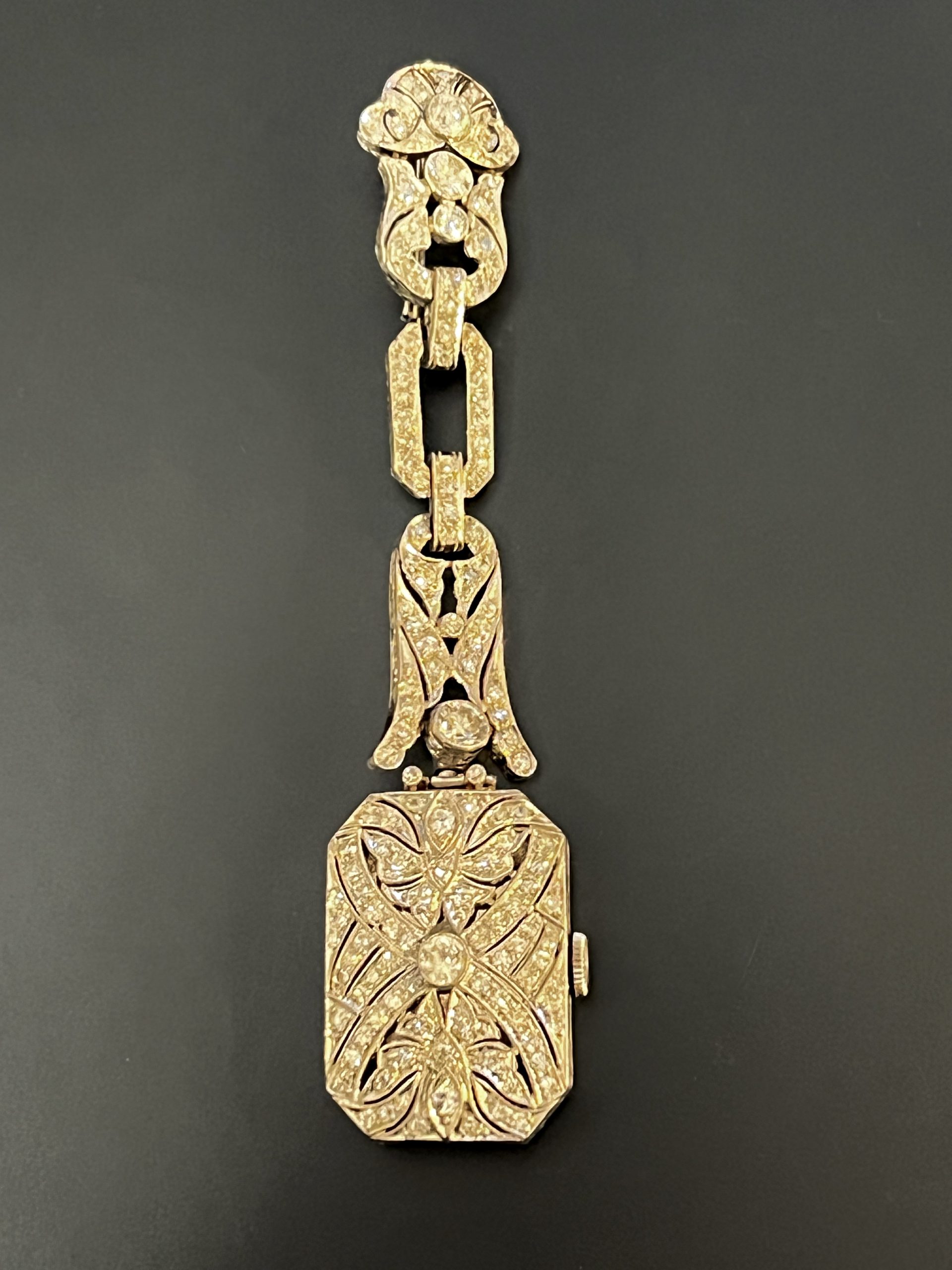 1920s Art Deco Platinum & Diamond Nurse's Watch
