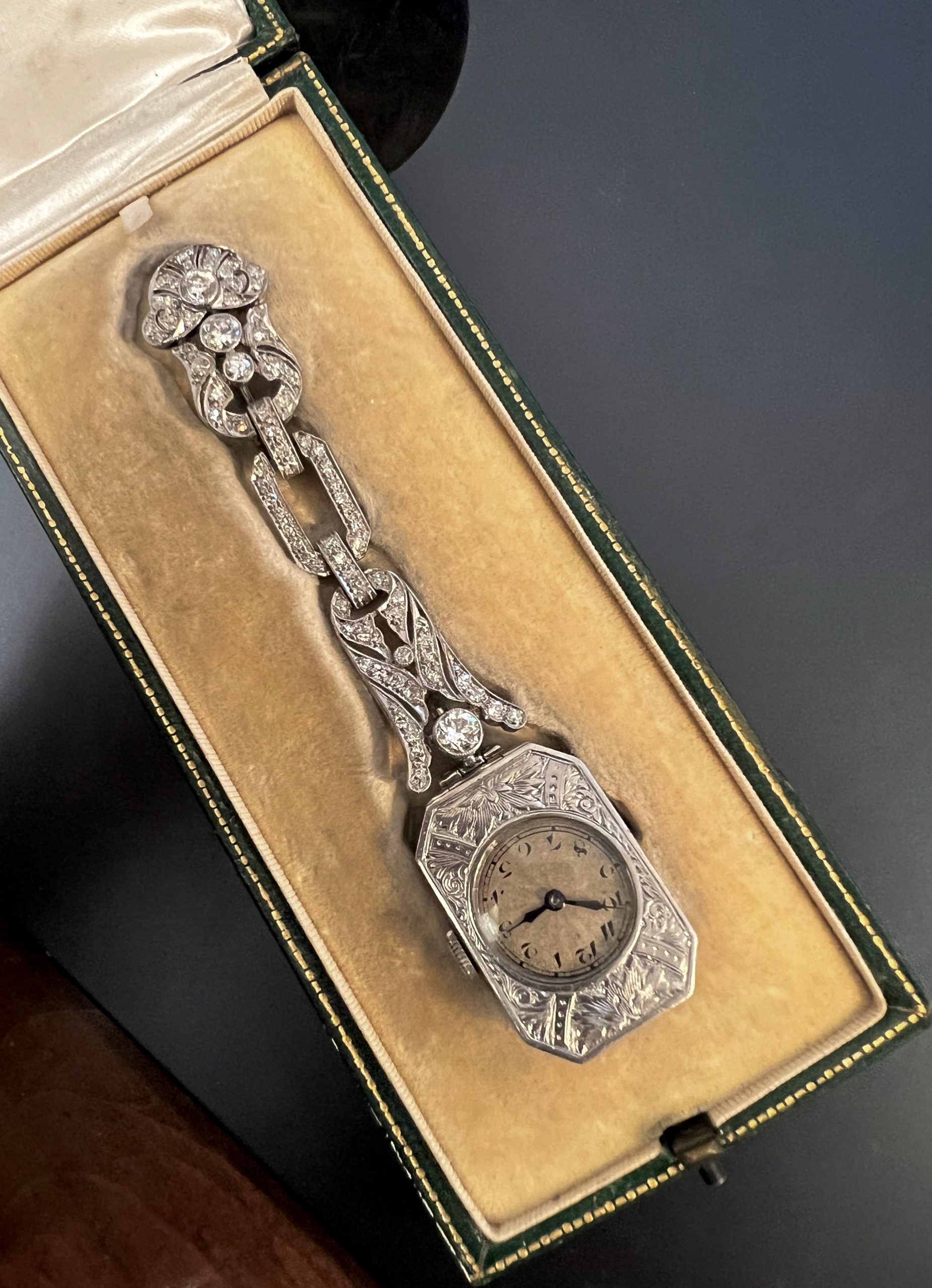 1920s Art Deco Platinum & Diamond Nurse's Watch - Image 9